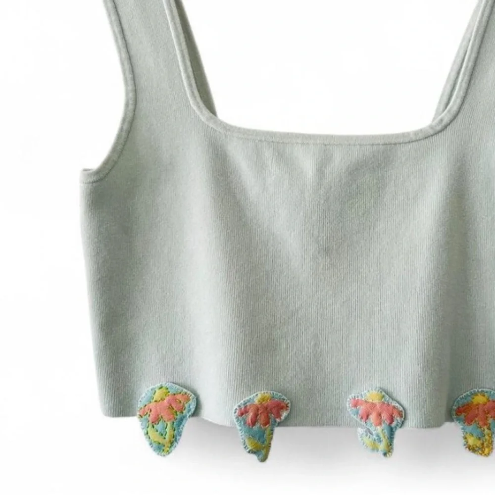 Whimsical Reworked H&M Ribbed Tank - Picture 3 of 5